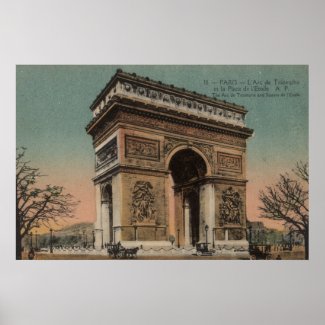 Vintage French Poster - The Arc de Triomphe and Sq