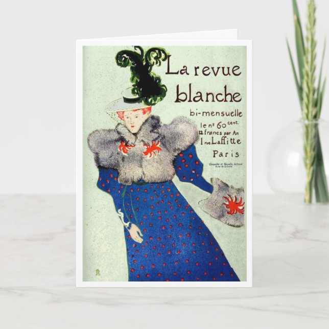 VINTAGE  FRENCH  POSTERART GREETING CARD (Front)