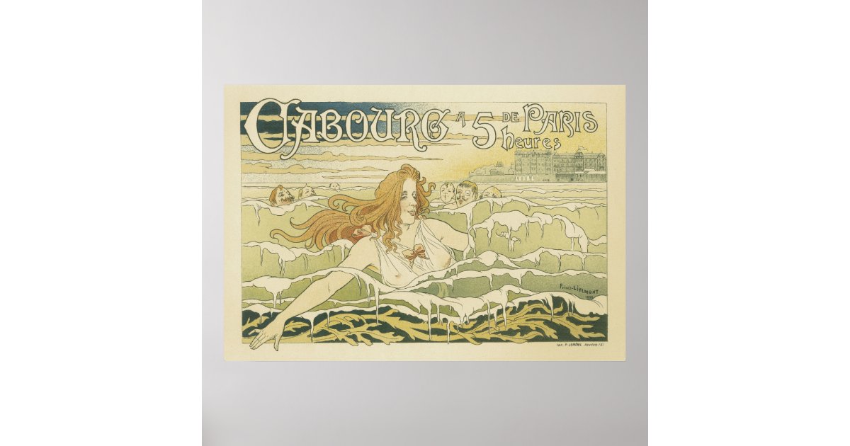 Vintage French Posters Mermaid Zazzle Com