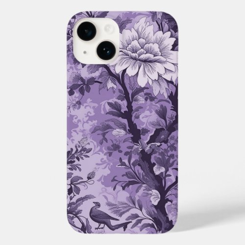 Vintage French Purple Toile Fleurie Case_Mate iPhone 14 Case