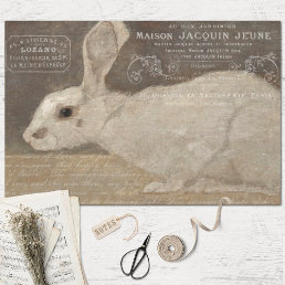 Vintage French Rabbit and Ephemera Decoupage Tissue Paper