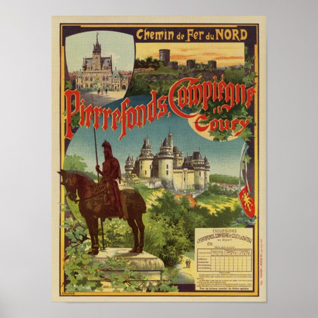 Vintage French railroad advertising Poster (Front)