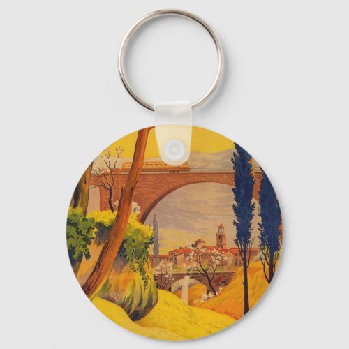 Vintage French Railroad Travel Keychain