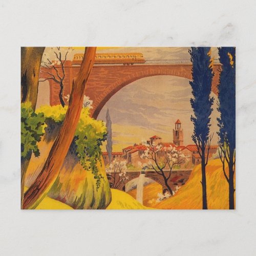 Vintage French Railroad Travel Postcard