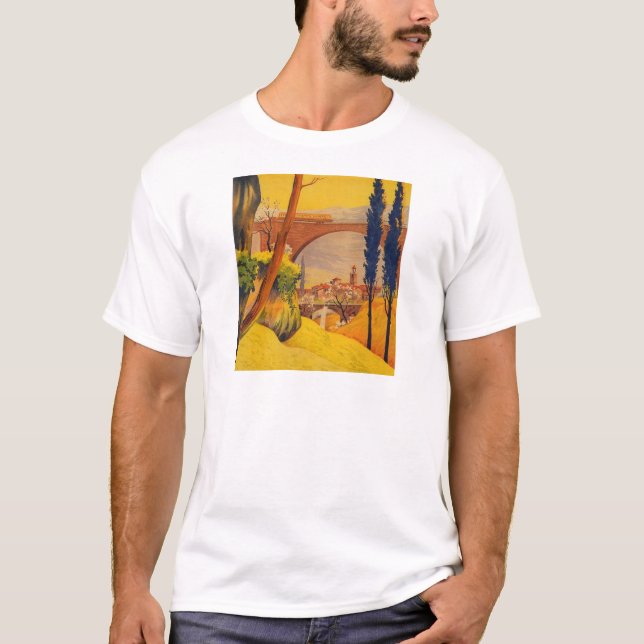Vintage French Railroad Travel T-Shirt (Front)
