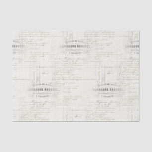 Vintage French Receipt Handwriting Tissue Paper