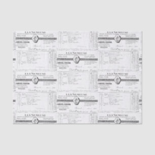Vintage French Receipt Tissue Paper