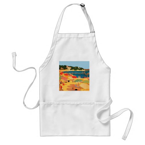 Vintage French Riviera Beach Adult Apron