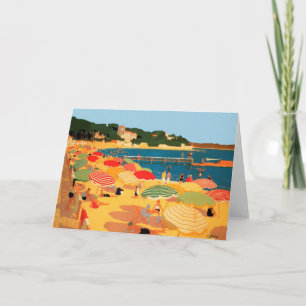 Vintage French Riviera Beach Card