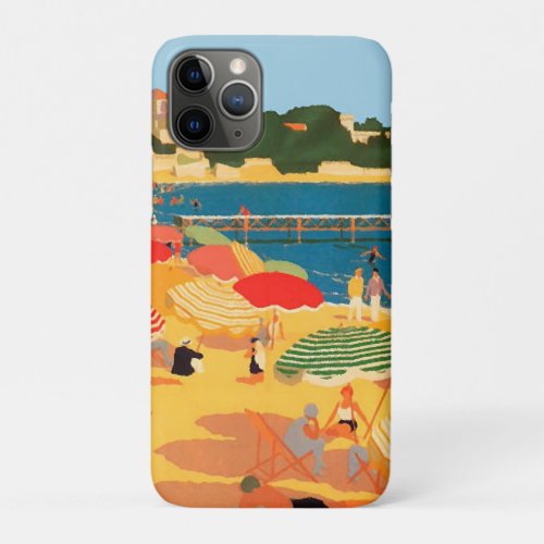 Vintage French Riviera Beach iPhone 11 Pro Case