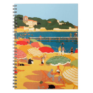 Vintage French Riviera Beach Notebook