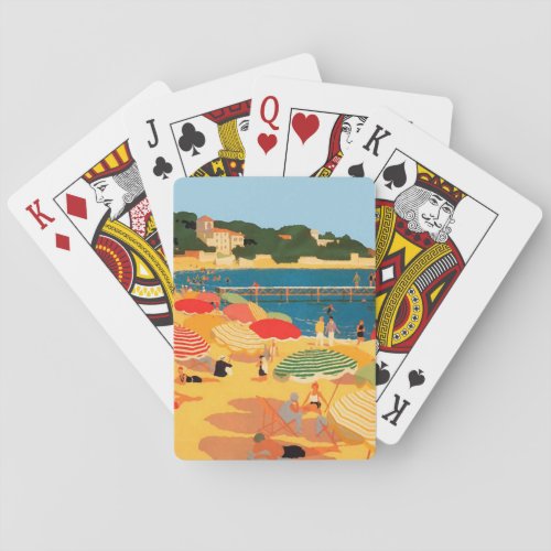 Vintage French Riviera Beach Playing Cards