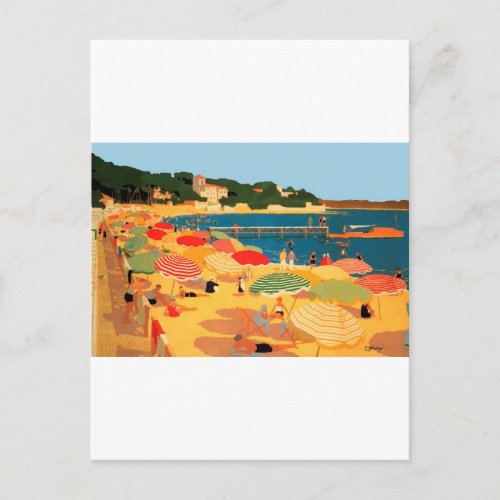 Vintage French Riviera Beach Postcard