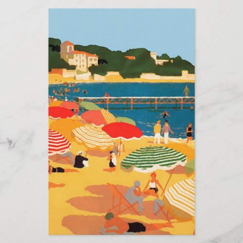 Vintage French Riviera Beach Stationery