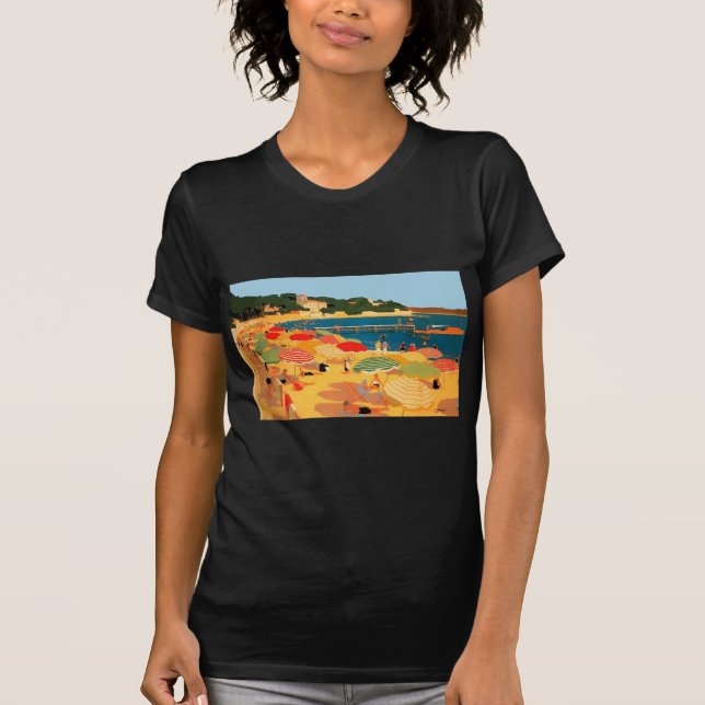 Vintage French Riviera Beach T-Shirt (Front)