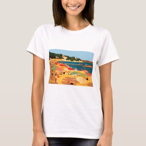 Vintage French Riviera Beach T_Shirt