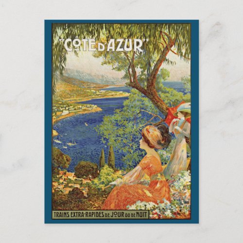Vintage French Riviera Cote dAzur ad Postcard