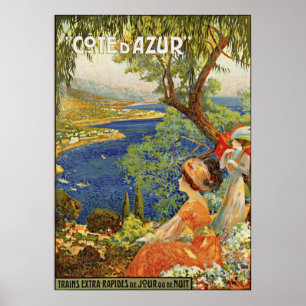 Vintage French Riviera Cote d'Azur ad Poster