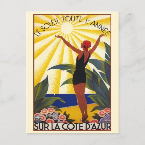 Vintage French Riviera Cote dAzur Travel France Postcard