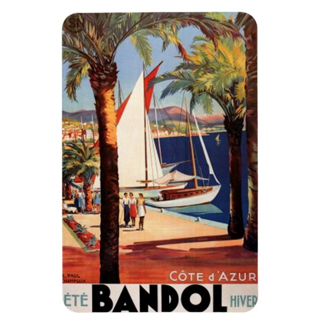 Vintage French Riviera, France - Magnet (Vertical)