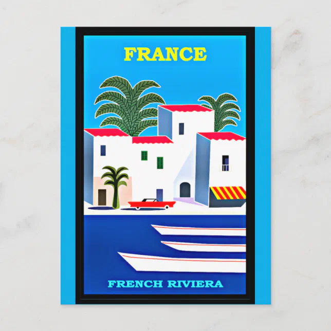 Vintage French Riviera Travel Poster Postcard Zazzle