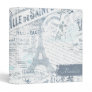 Vintage French Romance Collage Blue ID226 3 Ring Binder