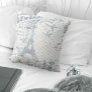 Vintage French Romance Collage Blue ID226 Throw Pillow
