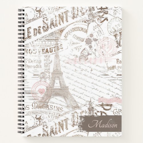 Vintage French Romance Collage Pink ID226 Notebook