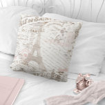 Vintage French Romance Collage Pink Id226 Throw Pillow at Zazzle