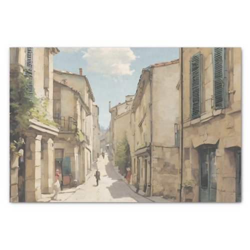Vintage French Romantic Streets Decoupage Tissue Paper