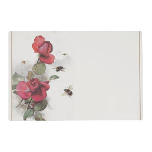 Vintage French Rose Bee Border Placemat
