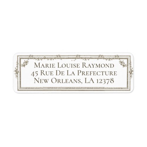 Vintage French Rose Frame Return Address Label