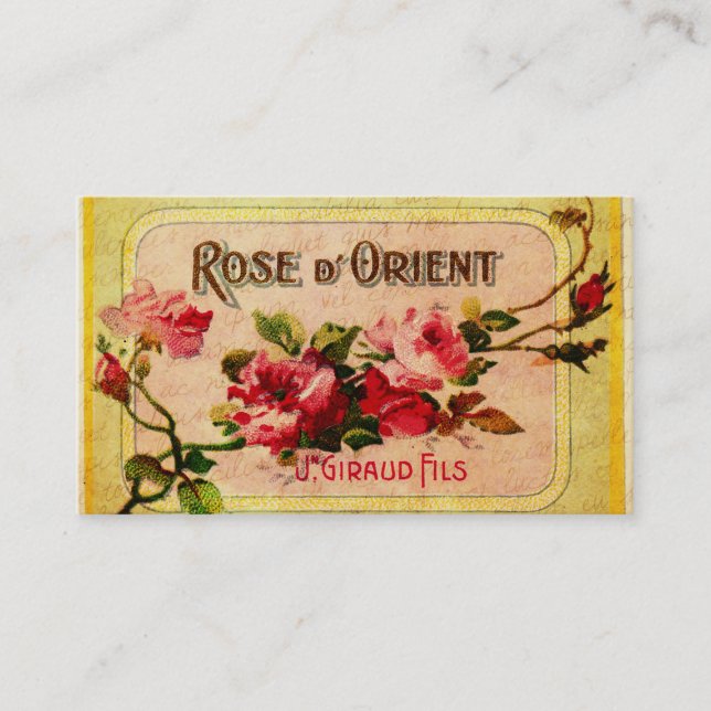 Vintage French Roses Business Card (Front)