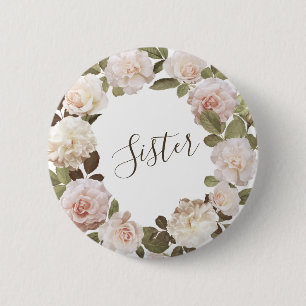 Vintage French Roses Sister Button