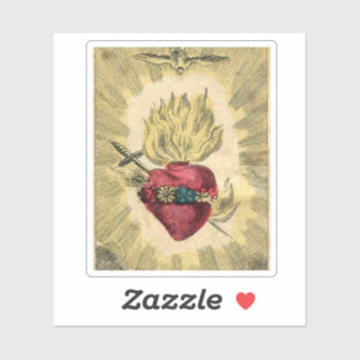 Vintage French Sacred Heart Design Sticker