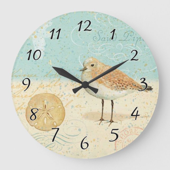 Vintage French Sand Piper Large Clock (Front)