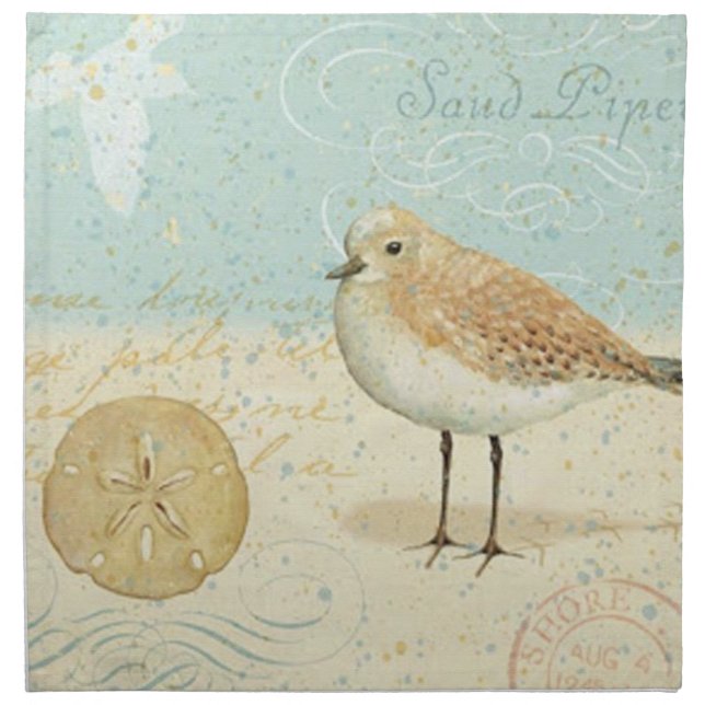 Vintage French Sand Piper Napkin (Front)