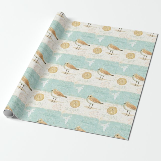 Vintage French Sand Piper Wrapping Paper (Unrolled)