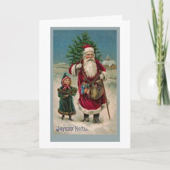 Vintage French Santa Claus Holiday Card by PrimeVintage at Zazzle
