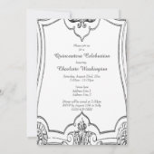 Vintage French Scroll Quinceañera Double Sided Invitation (Back)