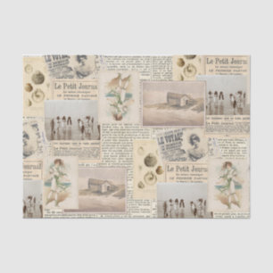 Vintage French Seaside Collage Tissue Paper