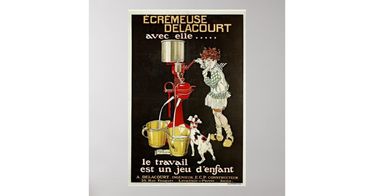 Machine Ad Poster Vintage French Separator Machine Ad Poster | Zazzle