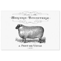 Vintage French Sheep Graphic Tissue Paper