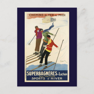Vintage French Ski Postcard