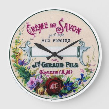 Vintage French Soap Label Clock by funny_tshirt at Zazzle