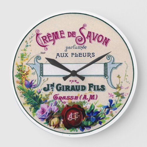 vintage french soap label clock