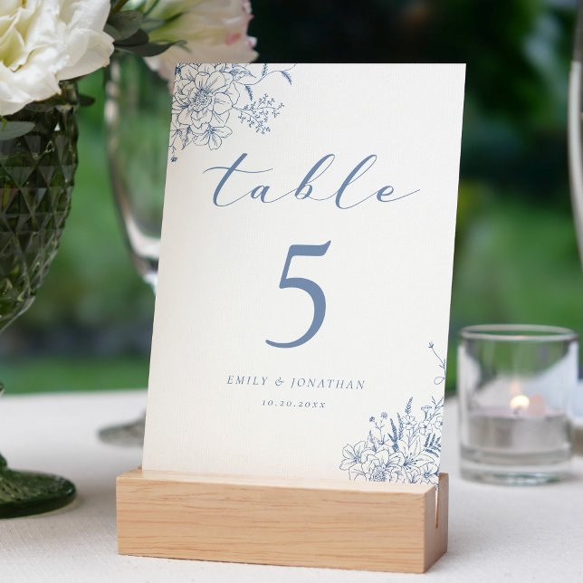 Vintage French Something Blue Wedding Table Number (Creator Uploaded)
