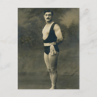 Vintage French Strongman Card