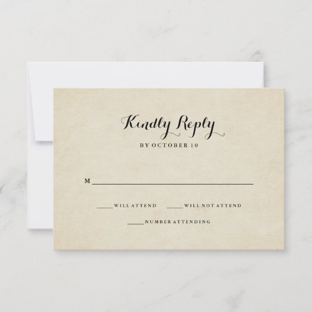 Vintage French Style Wedding RSVP (Front)