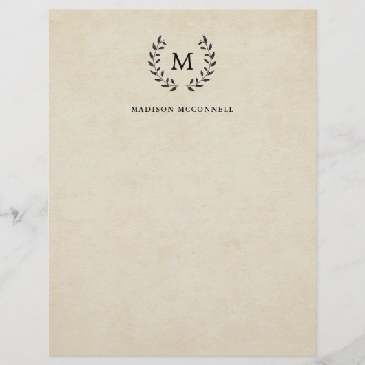 Vintage French Style Wreath and Monogram (Front)